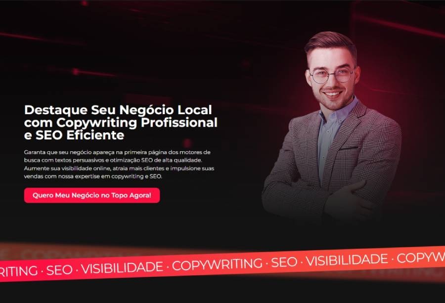 Imagem de uma landing page