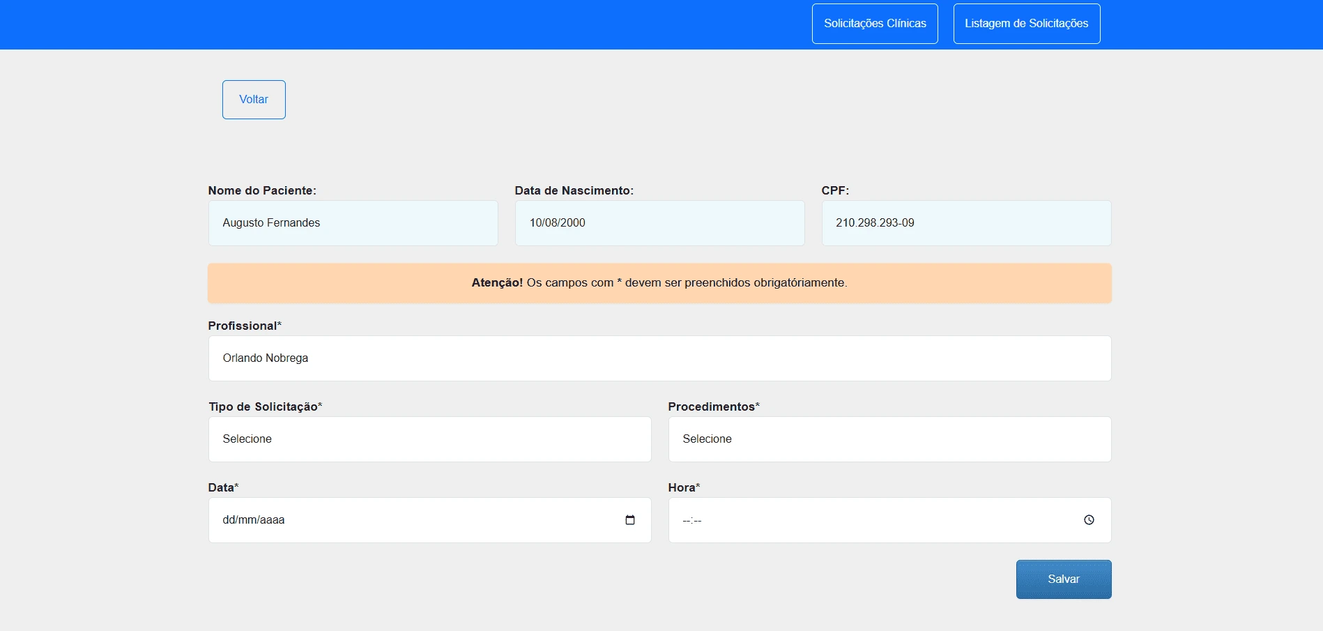 Imagem de uma página web para melhorar o atendimento clínico